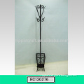 Metal Floor Standing Coat Rack Stand with Umbrella Holder Home Furniture